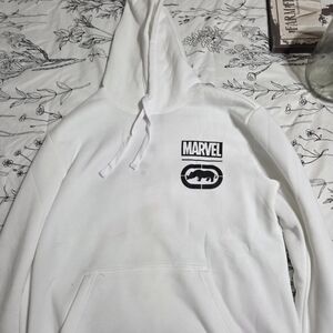 Marvel White and Black Logo Hoodie